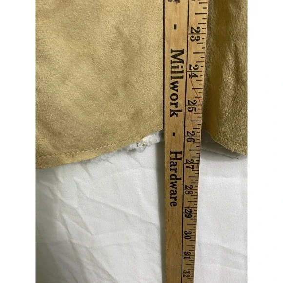 Lincoln Outfitters Woman's Vest One Size Beige Faux Suede Soft Lined Sleeveless - Picture 7 of 8